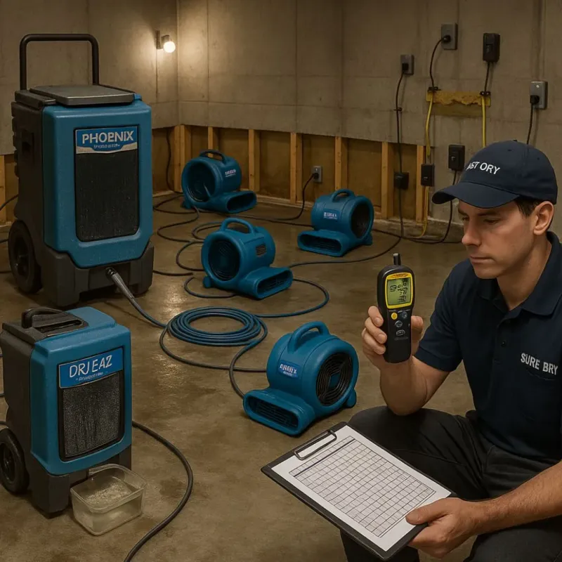 Structural Drying and Dehumidification process in North Bel Air, MD